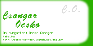 csongor ocsko business card